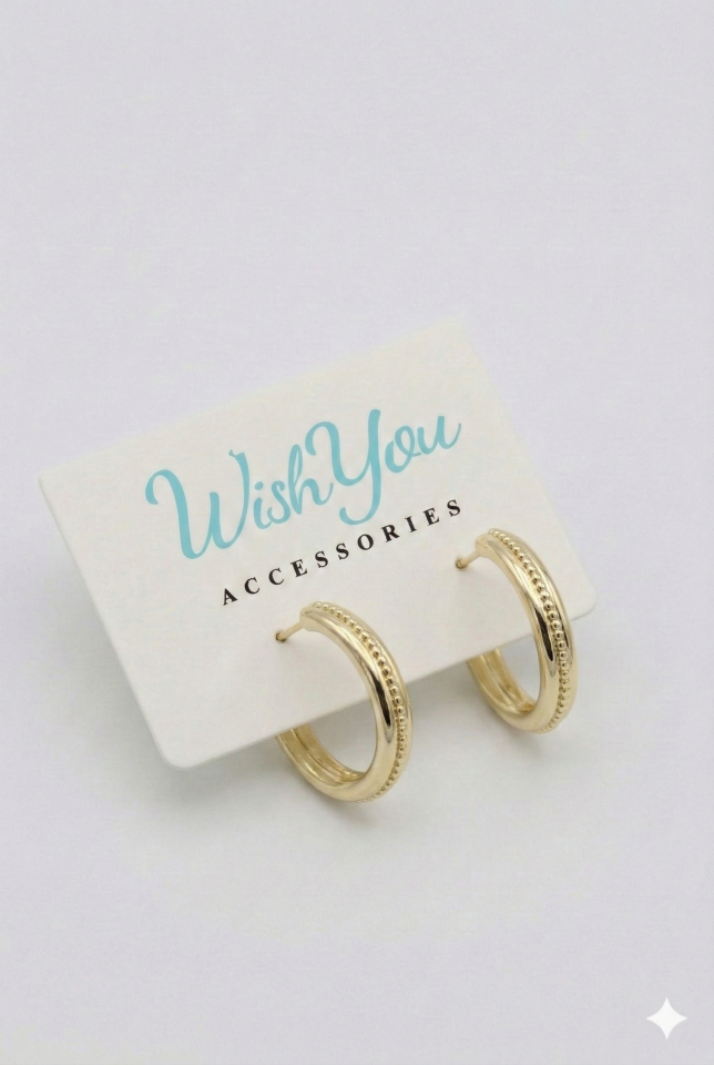 Damla Sıralı Halka Küpe