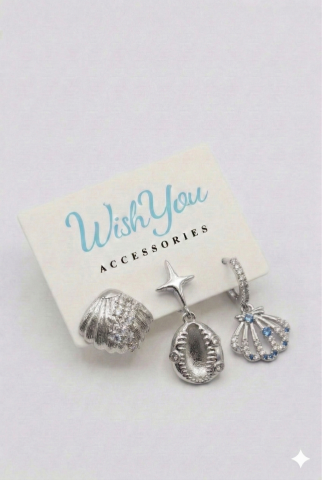 Marine Team Silver Küpe Seti