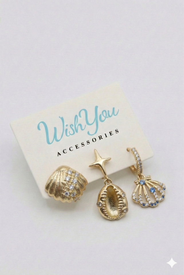 Marine Team Gold Küpe Seti