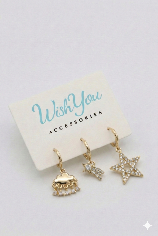 Sky Team Gold Küpe Seti