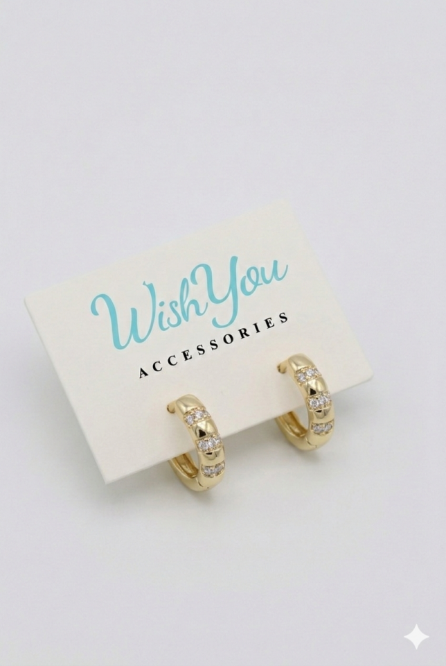 Sıra Taşlı Halka Küpe