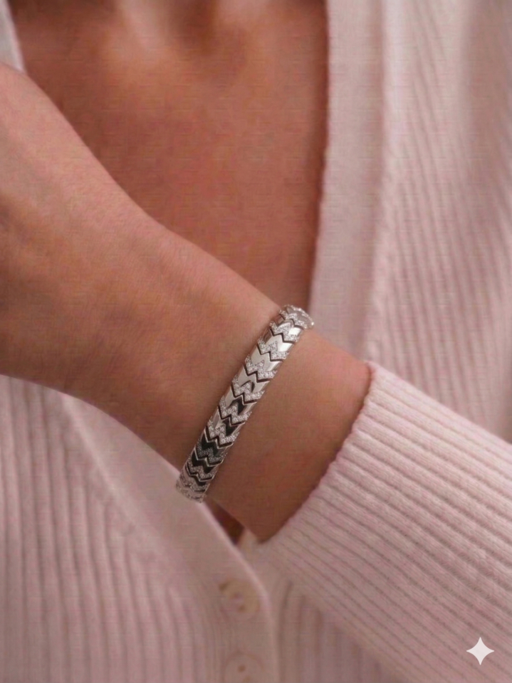 Taşlı Silver Bileklik