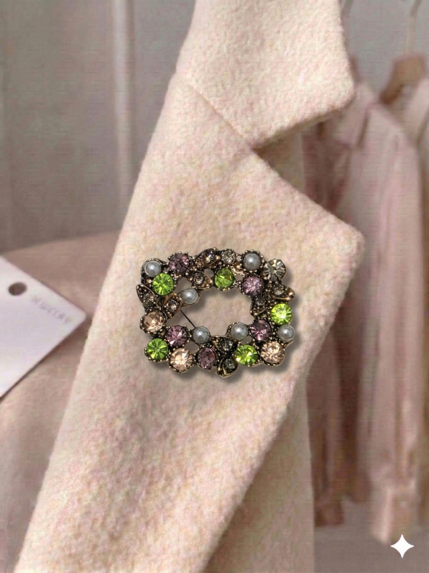 Renkli Taşlı & İncili Rozet 2