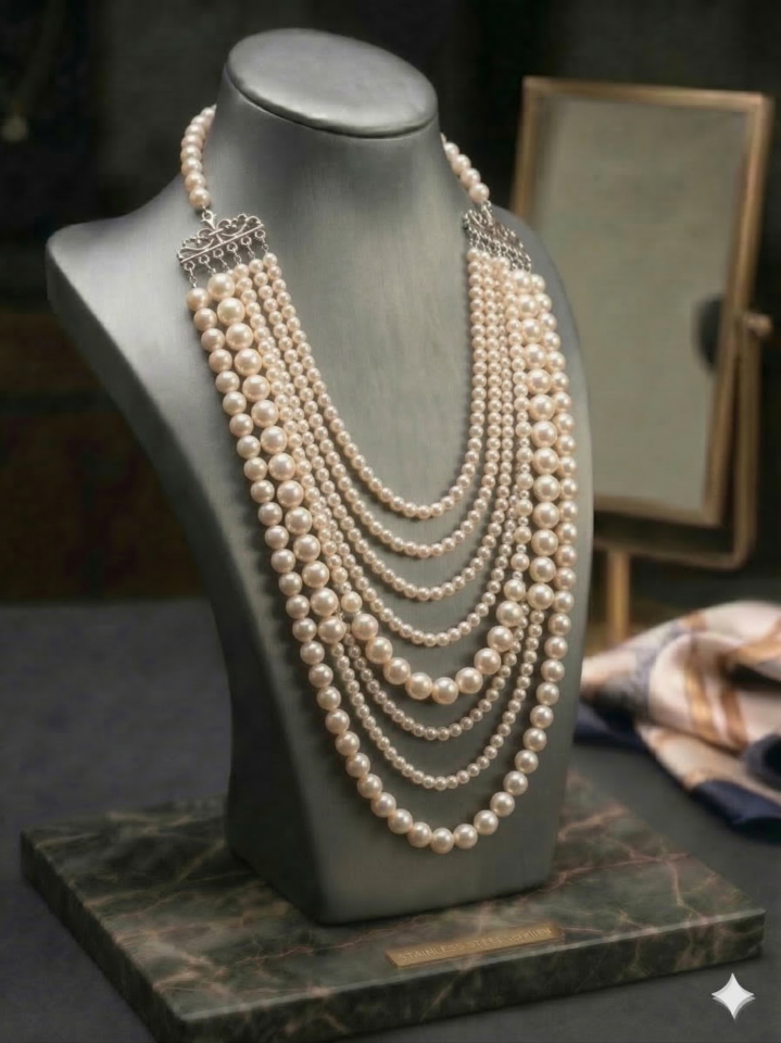 10 SIRA KADEMELİ İNCİ KOLYE