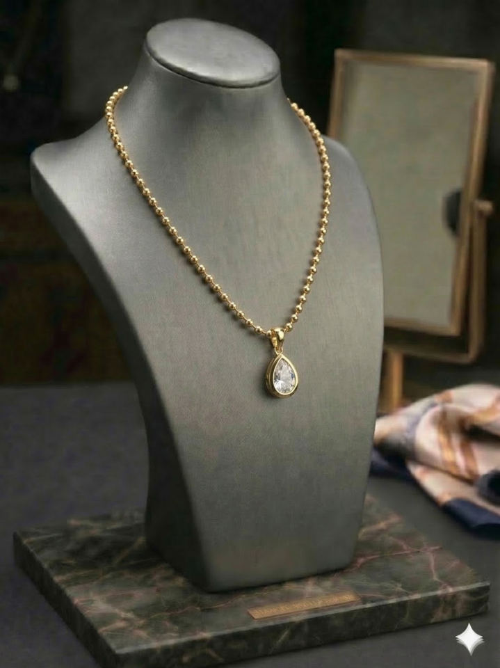 DAMLA TAŞ UÇLU 50 CM ZİNCİR KOLYE