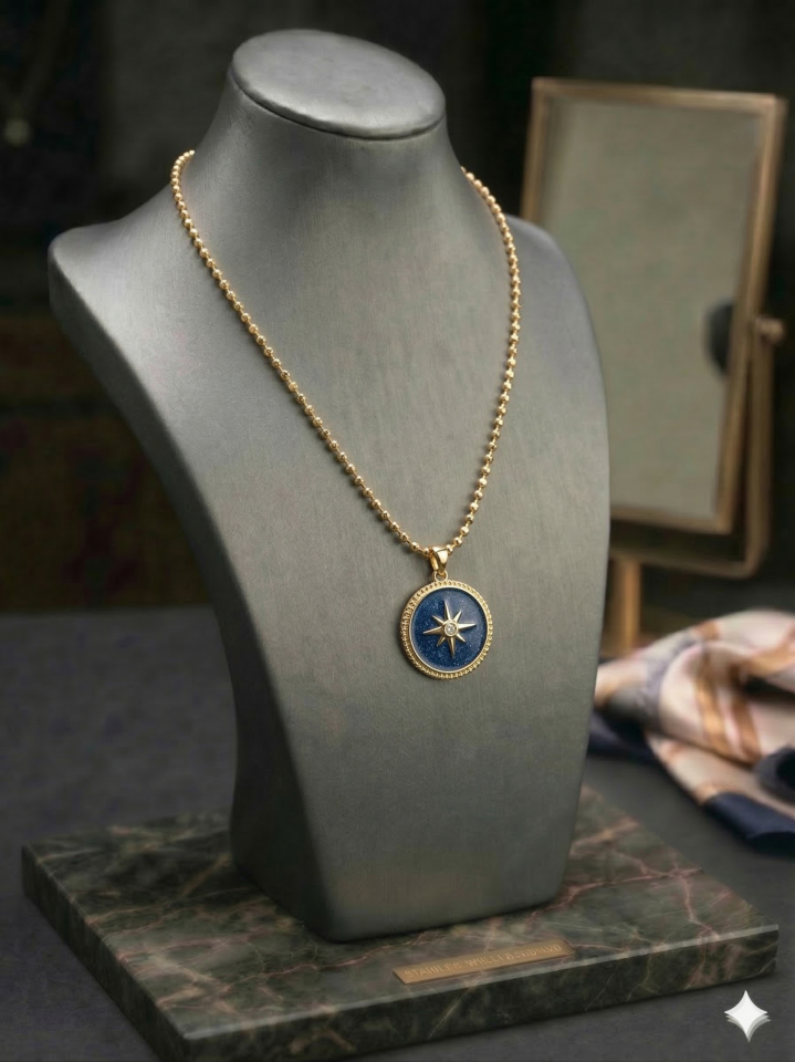 EZME ZİNCİR PUSULA UÇLU KOLYE