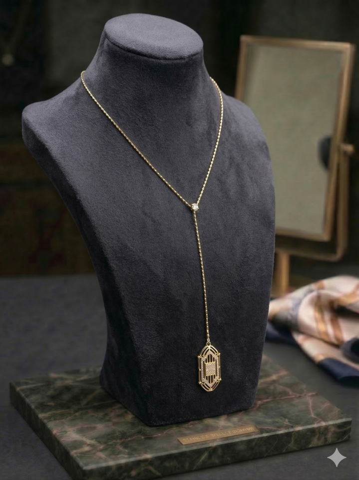 KESME ZİNCİR KAFES UÇLU Y KOLYE