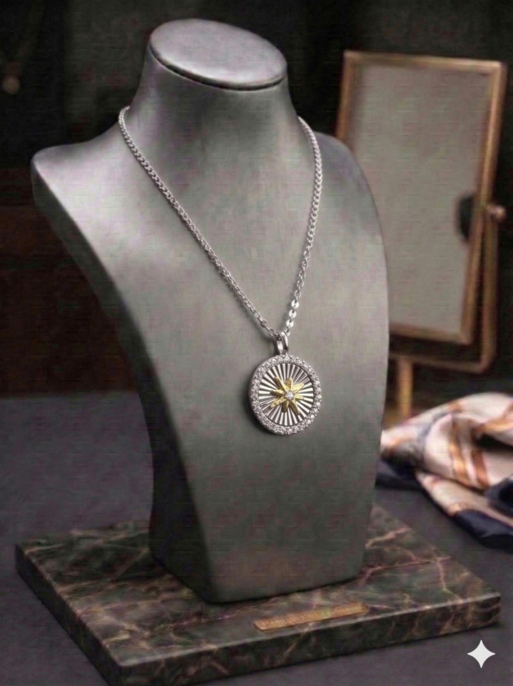 TAŞ ÇEMBERİ SİLVER MİNİMAL KOLYE