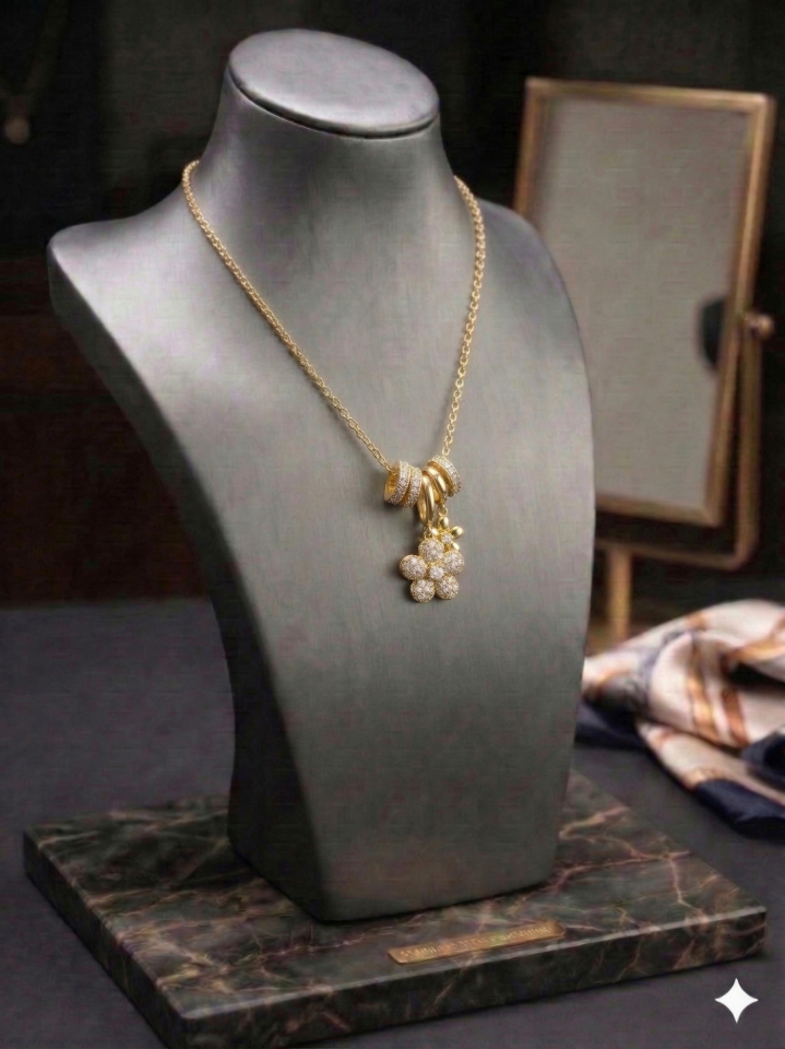 TAŞLI PAPATYA MİNİMAL KOLYE