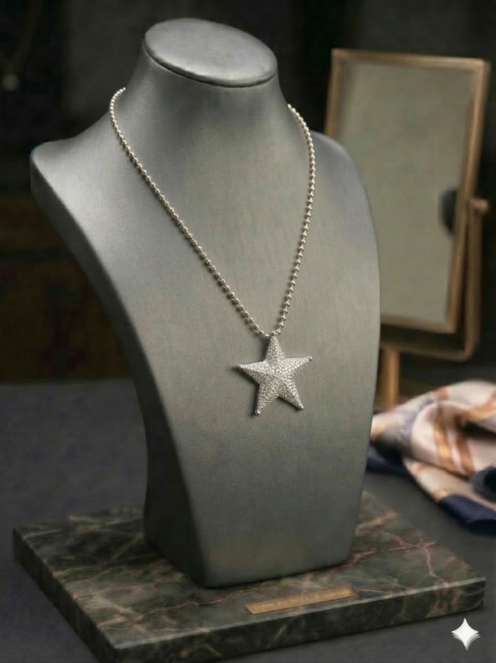 TOP ZİNCİR SİLVER YILDIZ KOLYE