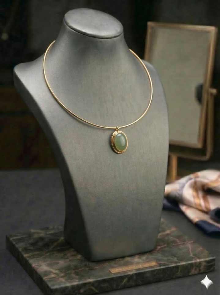 YEŞİL TAŞLI TASMA KOLYE