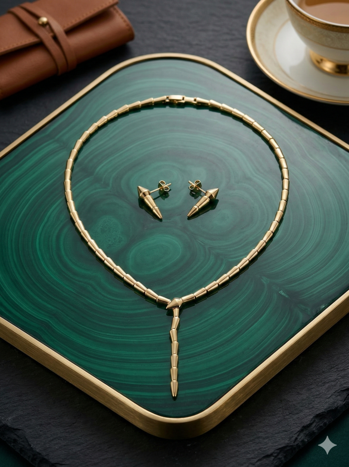 BVGARİ GOLD KOLYE KÜPE SETİ