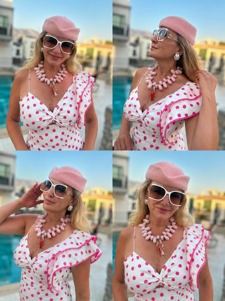 Garnizon Stil Vintage Pembe Keçe Şapka