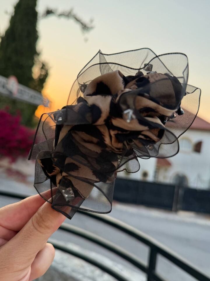 Leopar Siyah Tül Muz Toka